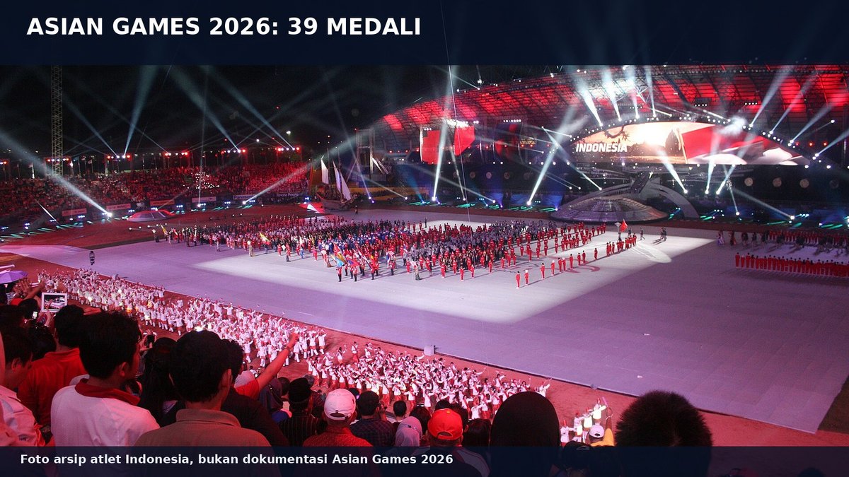 Foto arsip: parade atlet Indonesia pada pembukaan SEA Games 2011. Bukan dokumentasi Asian Games 2026.